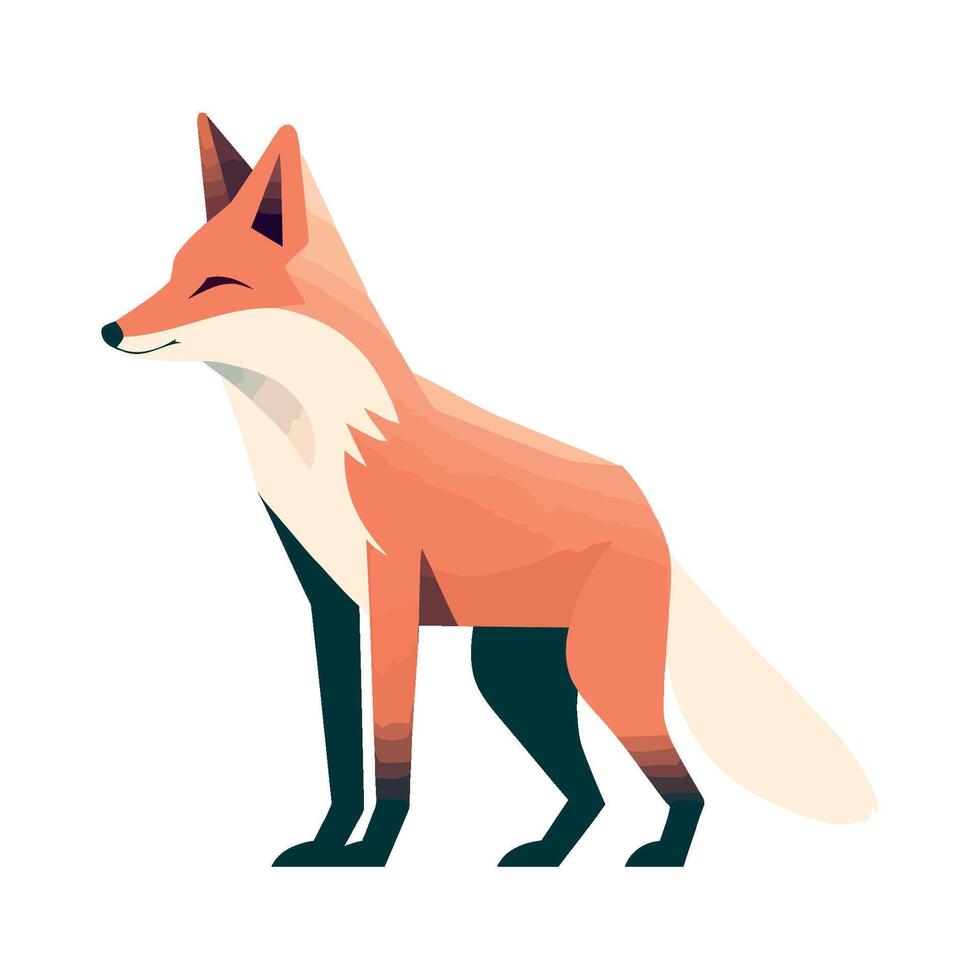 fox animal flat icon isolated illustration vector