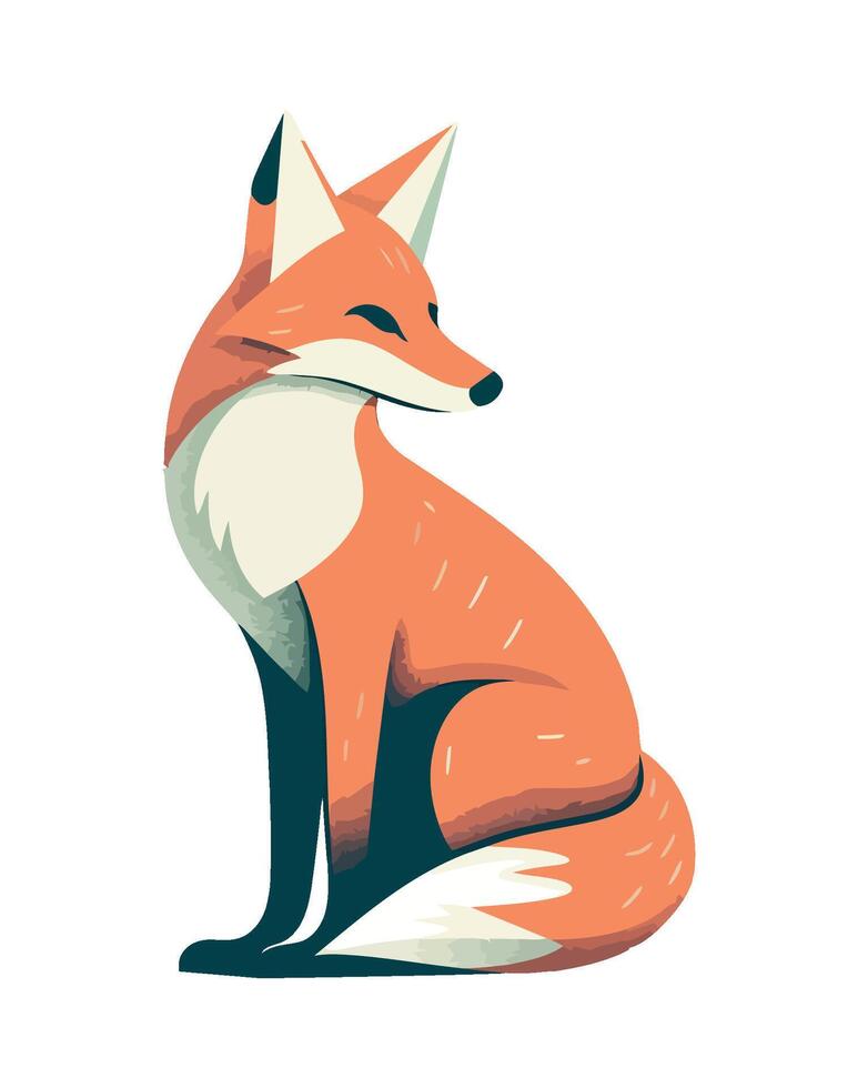 fox animal wild icon isolated illustration vector