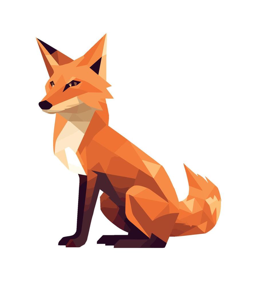 abstract animal fox icon isolated vector