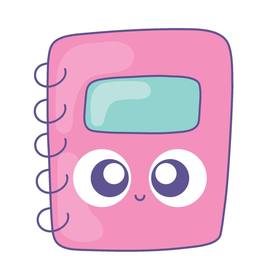 kawaii school supply book icon isolated vector