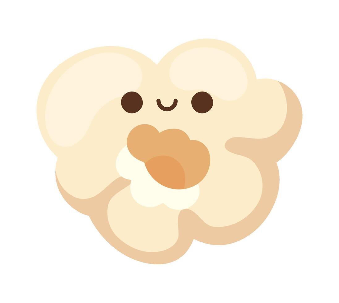 kawaii pop corn cute icon isolated vector