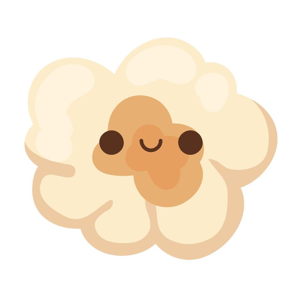 kawaii pop corn adorable icon isolated vector