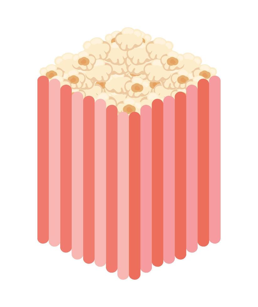 pop corn striped box icon isolated vector