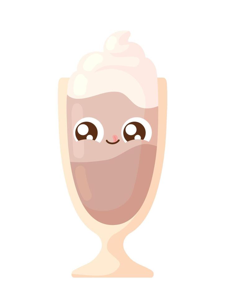 coffee cup kawaii cold icon isolated vector