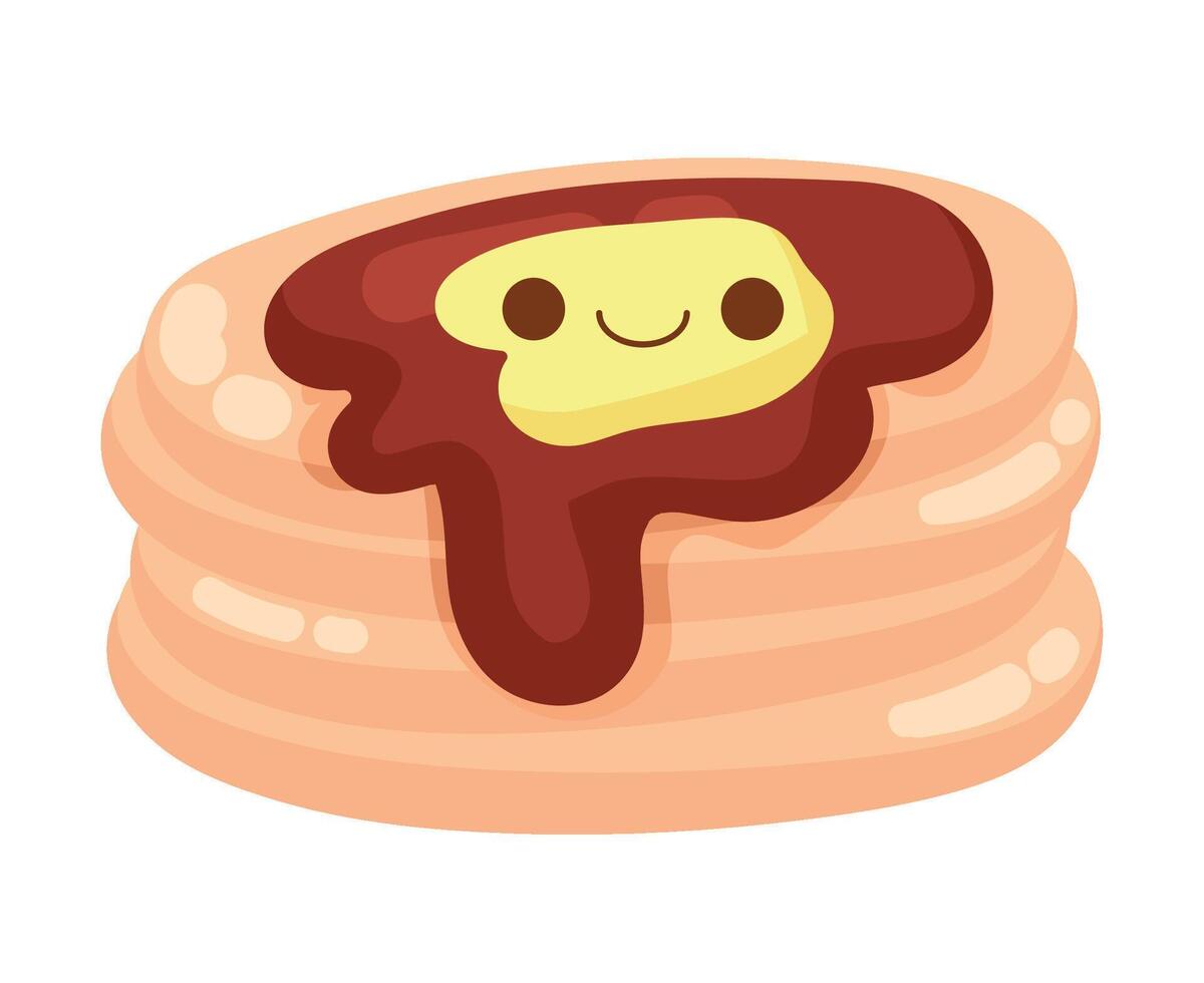 pancakes kawaii food icon isolated vector