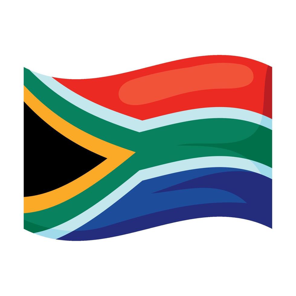 south africa flag isolated icon vector