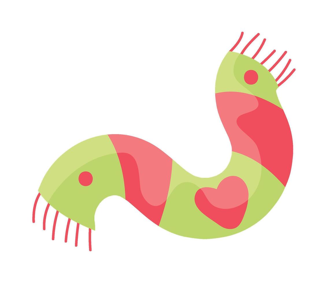 autumn kawaii scarf illustration isolated vector