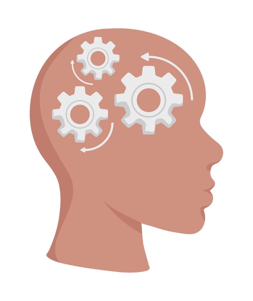 profile brain development illustration isolated vector