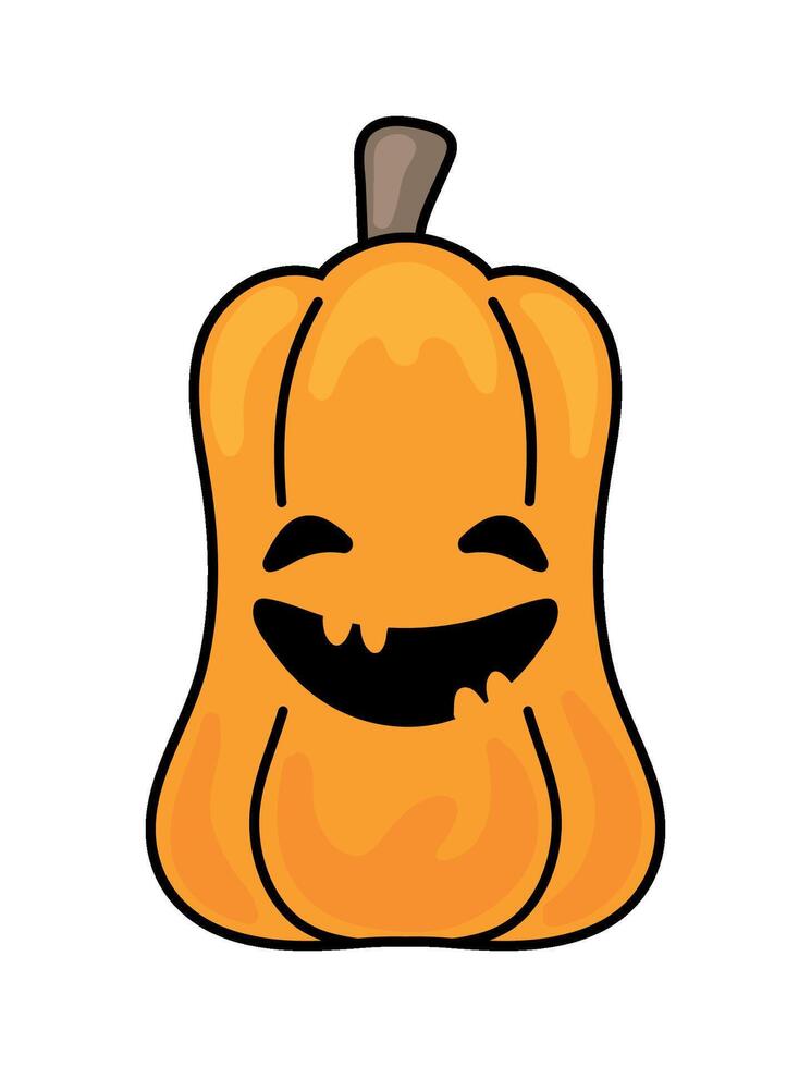 halloween pumpkin grinning illustration isolated vector