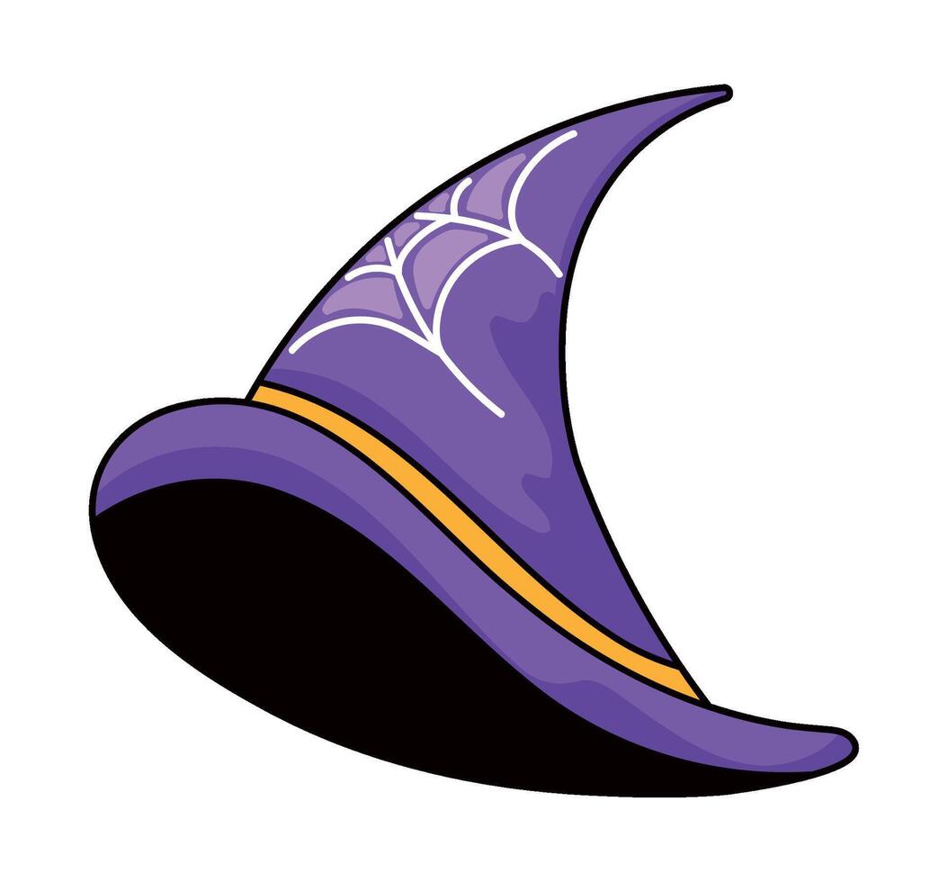 halloween witch hat with spiderweb isolated vector