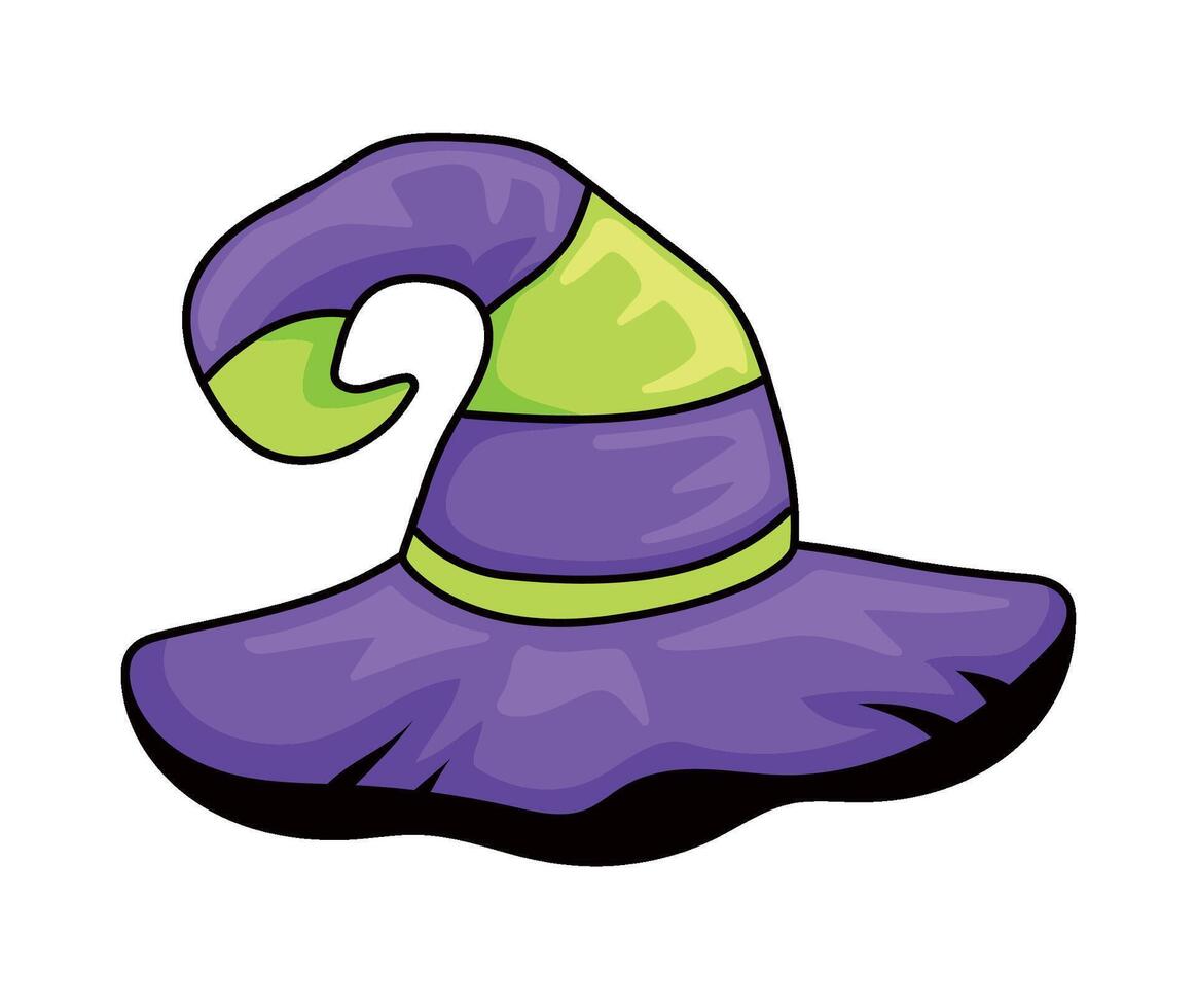halloween witch hat accessory isolated illustration vector