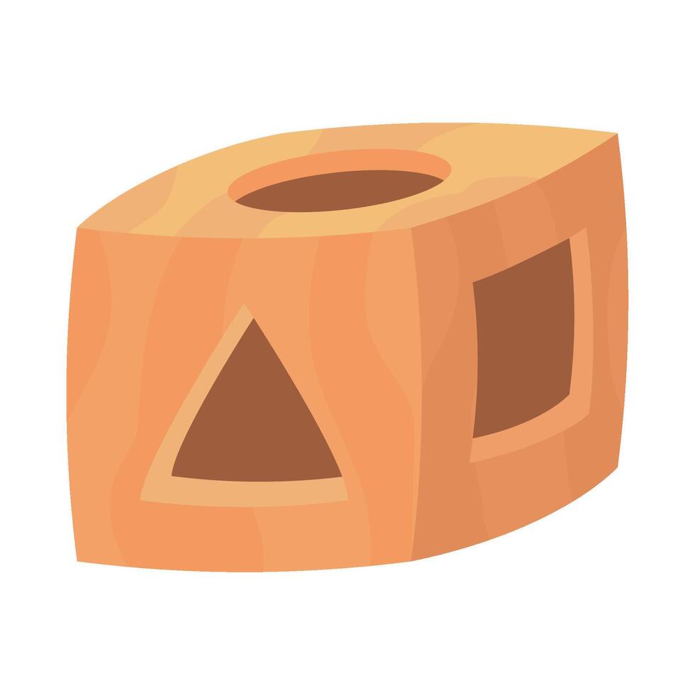 blocks wooden toy geometric shapes illustration isolated vector