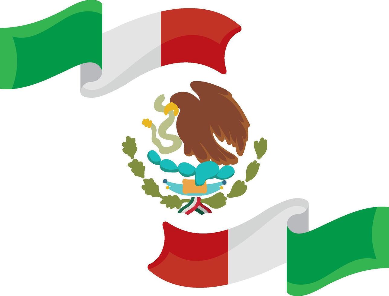 mexican flag patriotism illustration isolated vector