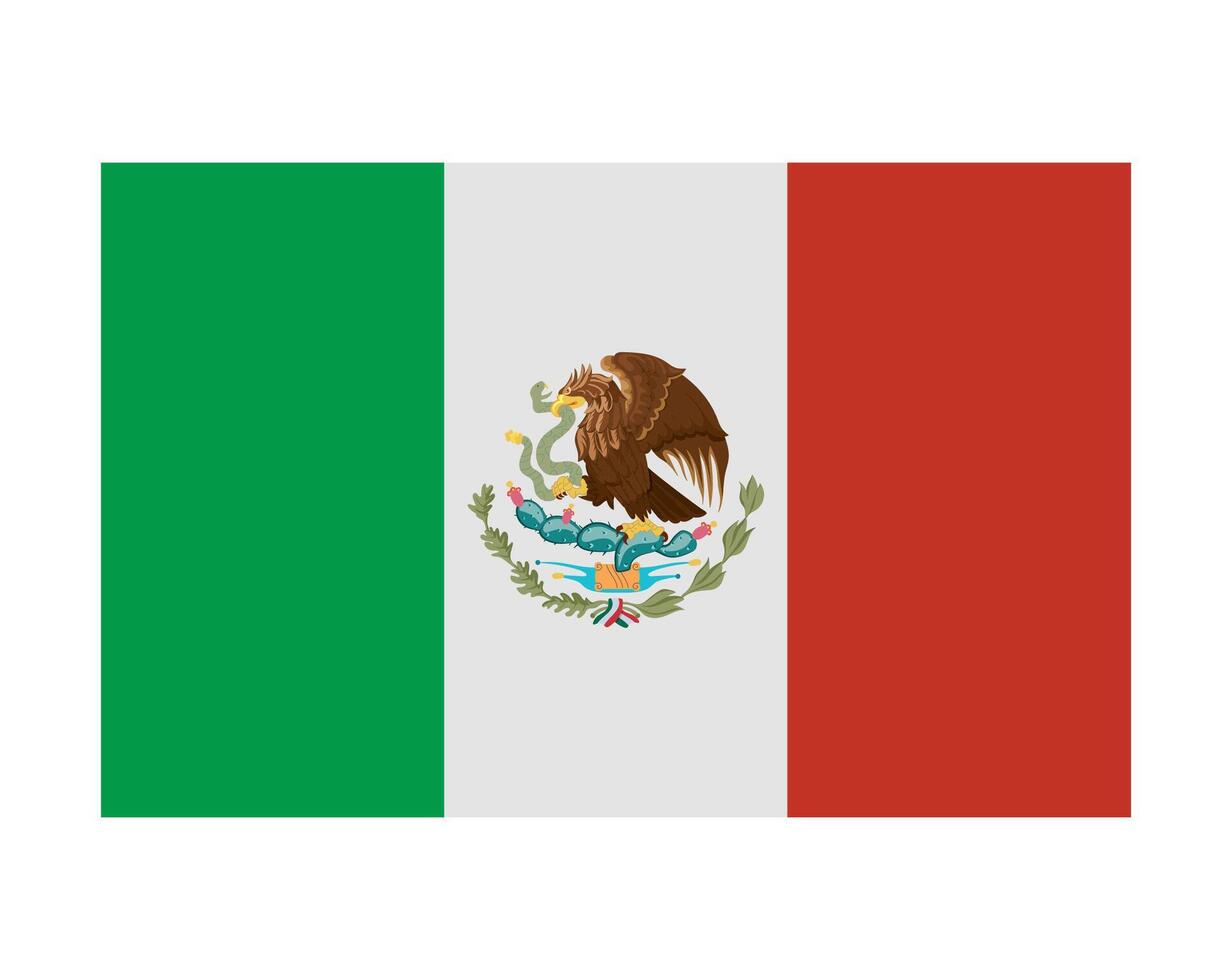 mexican flag national illustration isolated vector