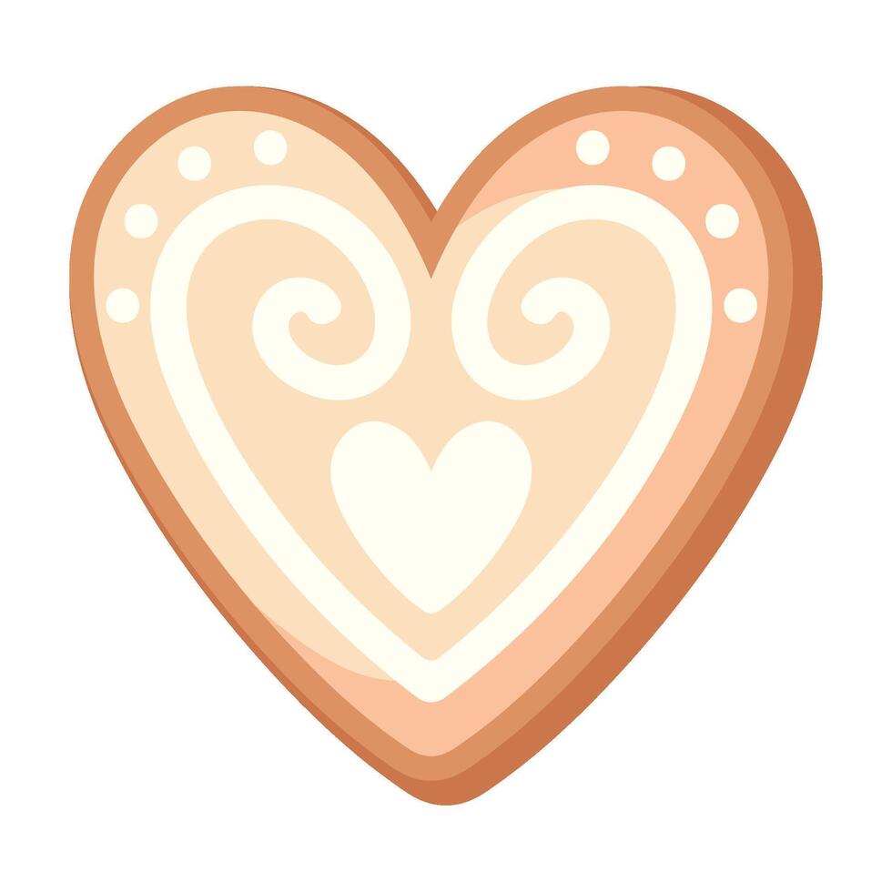 christmas cookie heart illustration isolated vector