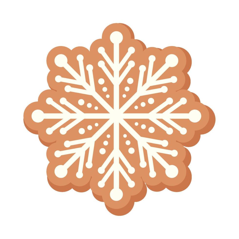 christmas cookie snowflake illustration isolated vector