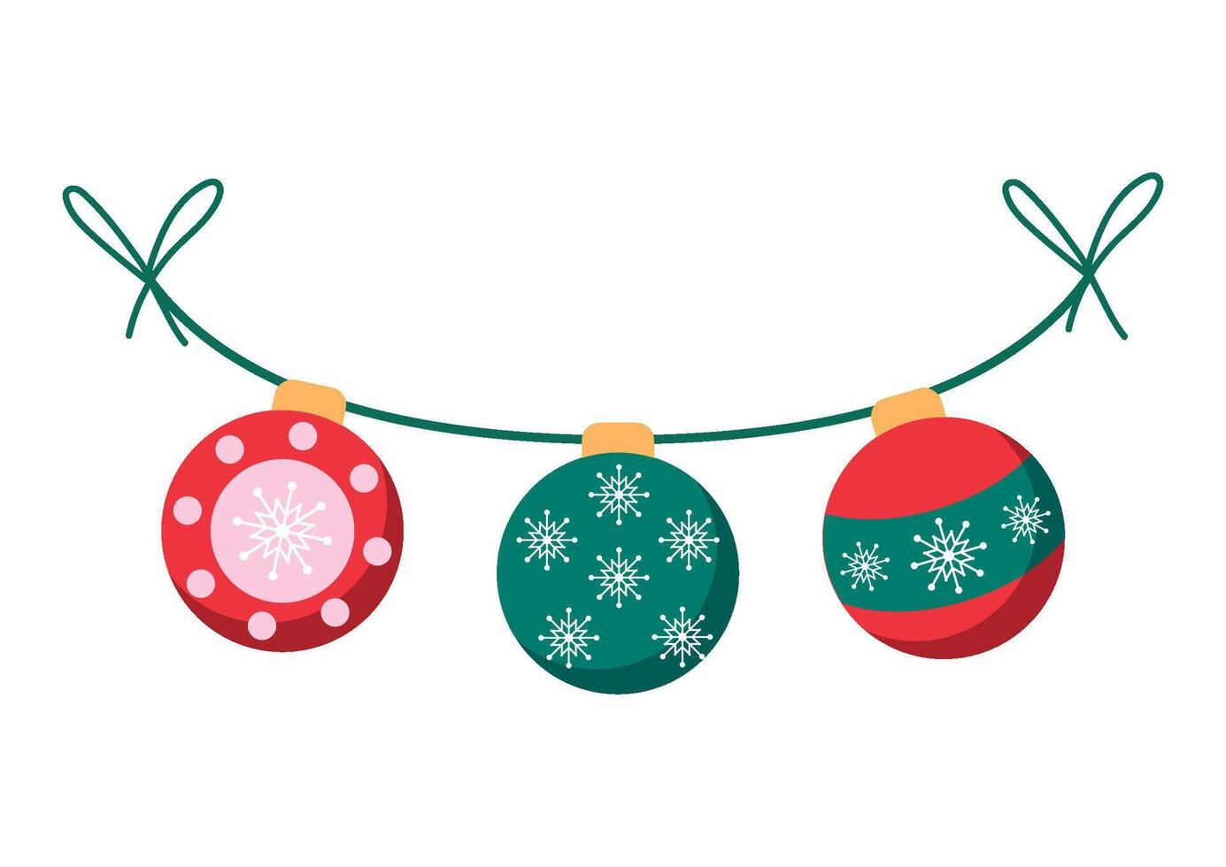 christmas garland with balls illustration isolated vector