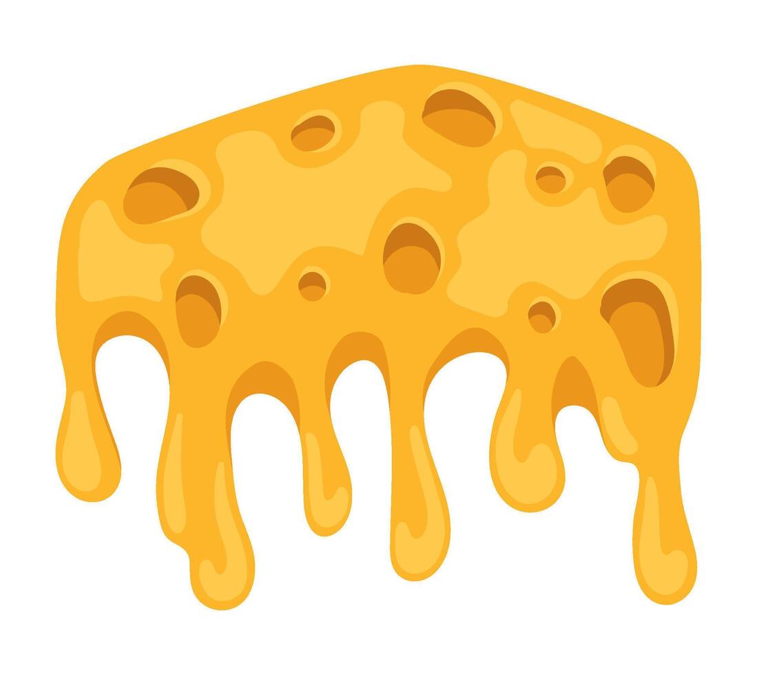 cheese sliced melted isolated illustration vector