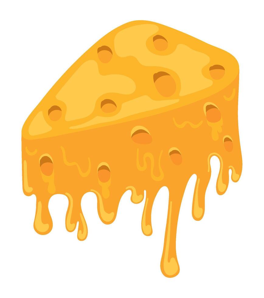 cheese sliced melted illustration design vector