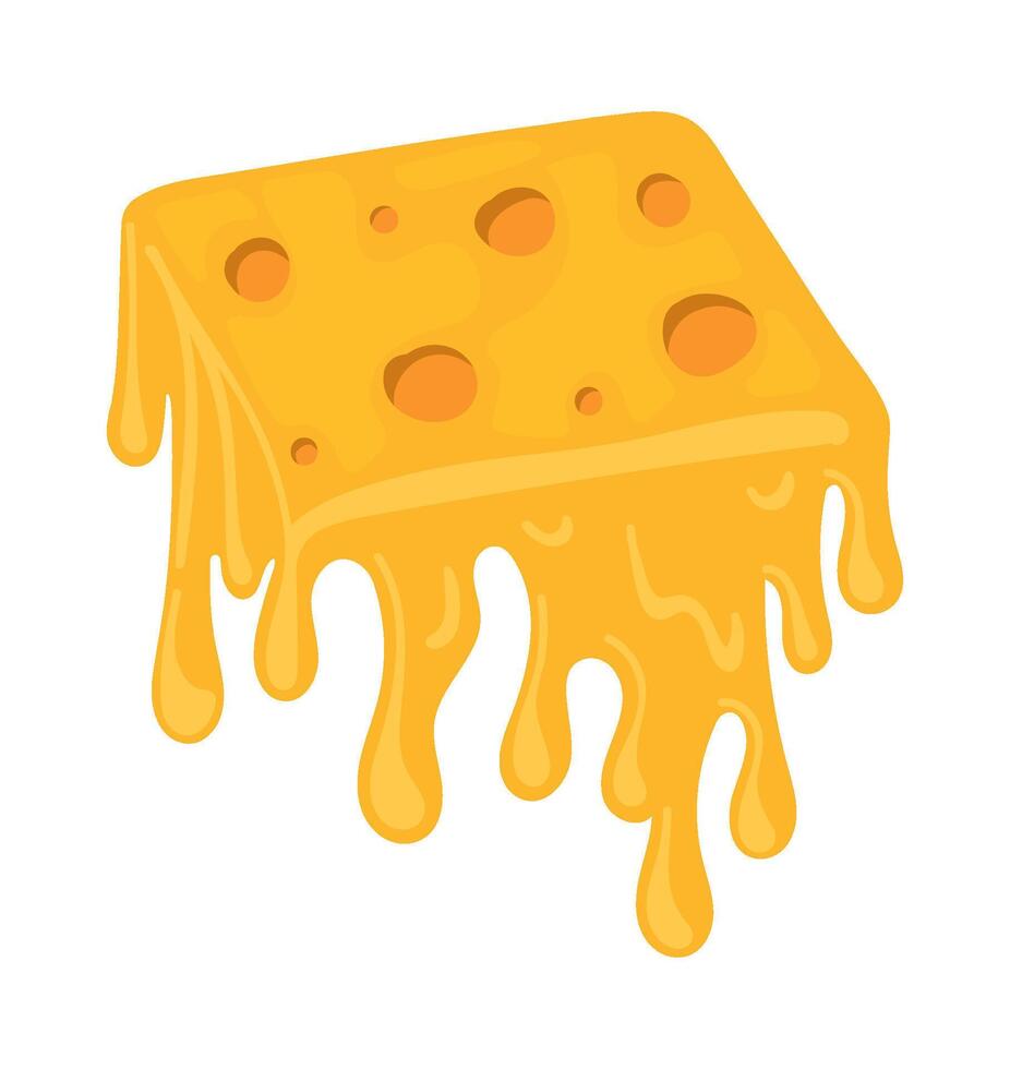 cheese sliced melted fresh illustration vector