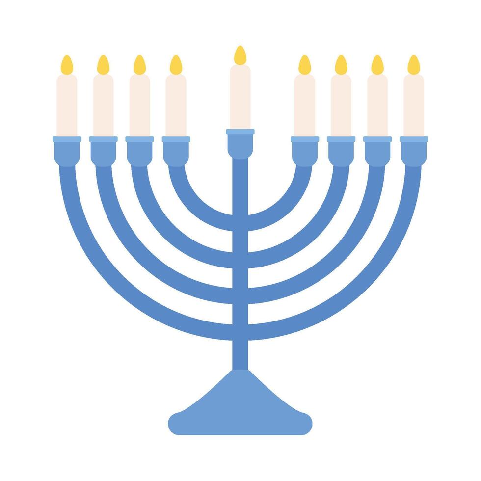 hanukkah kawaii menorah illustration isolated vector