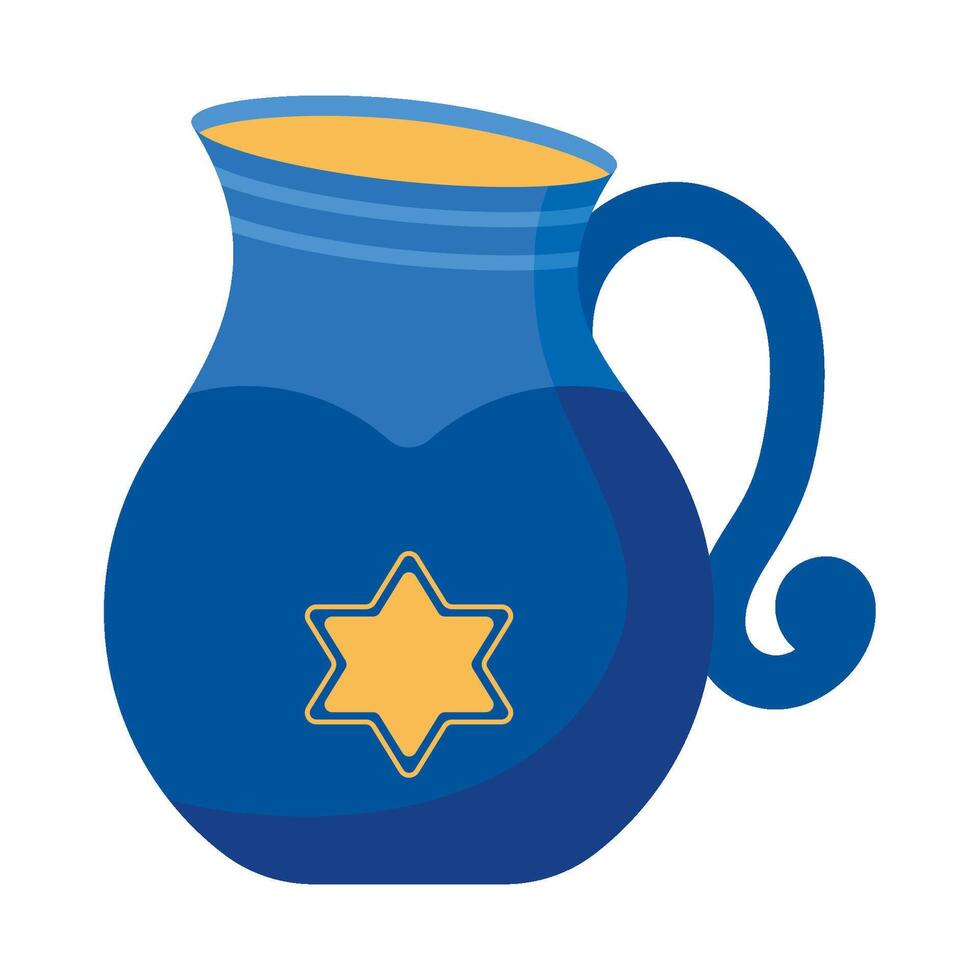 hanukkah blue jar illustration isolated vector