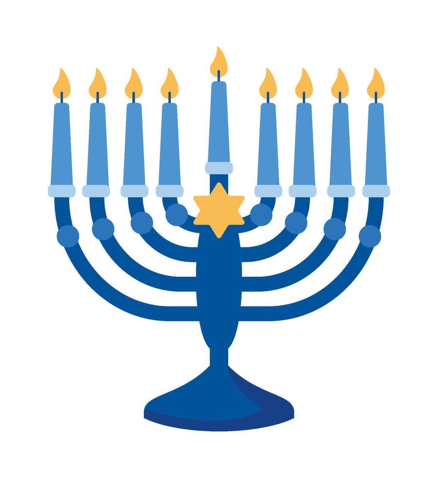 hanukkah menorah lights illustration isolated vector