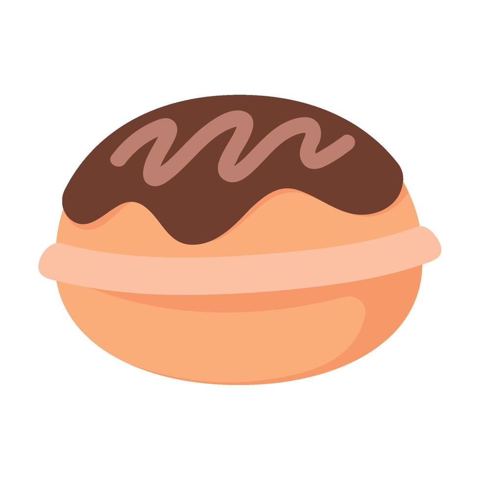 hanukkah chocolate sufganiyot illustration isolated vector