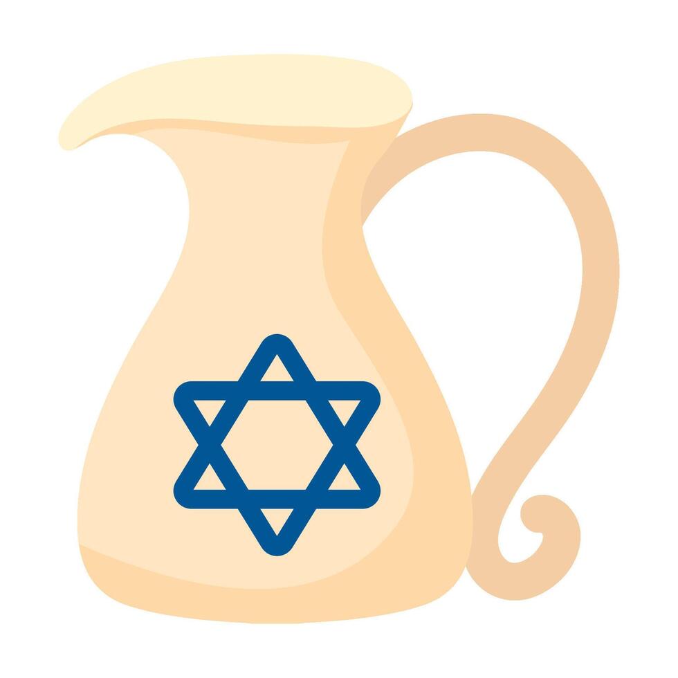 hanukkah jar with star illustration isolated vector
