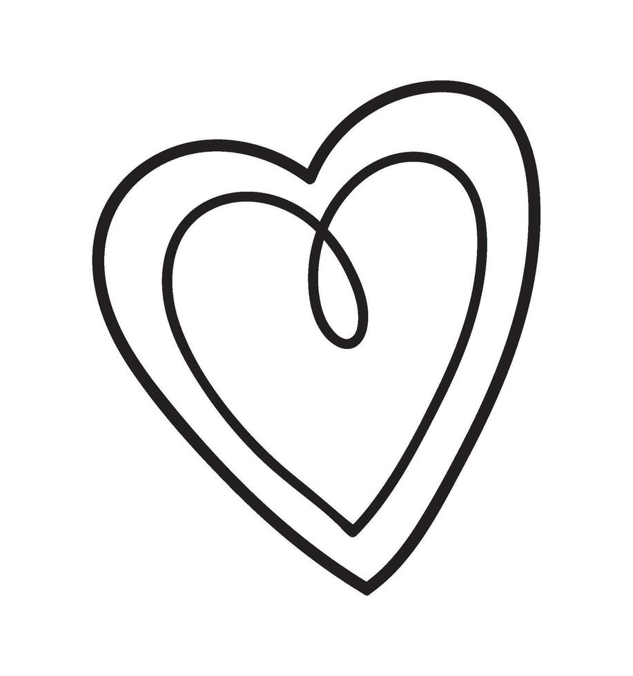 scribbled heart isolated illustration icon vector