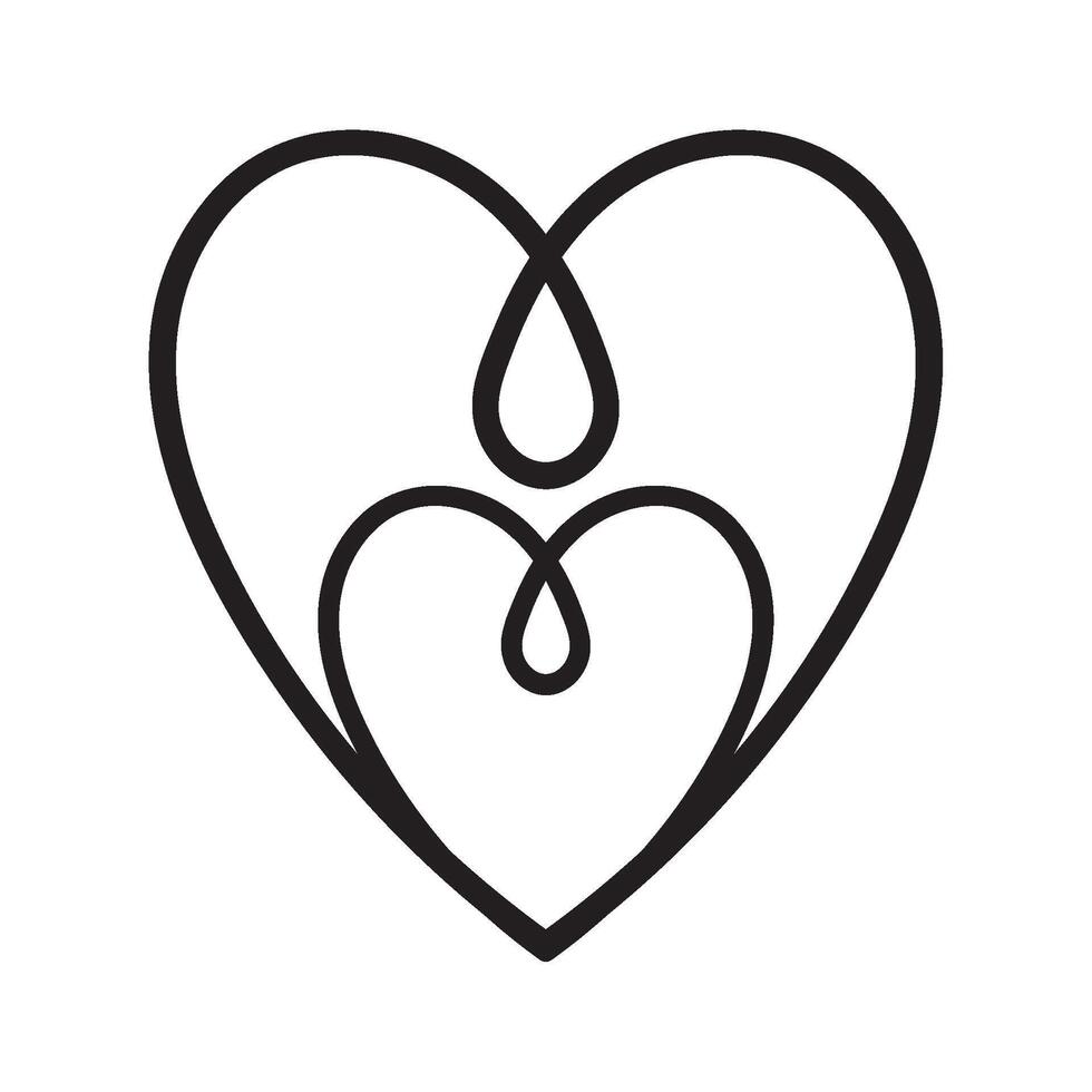 scribbled heart love illustration isolated vector
