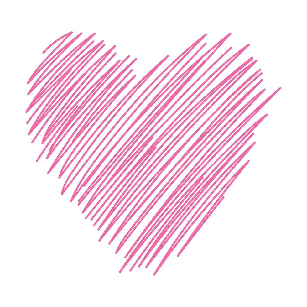 scribbled heart red design illustration isolated vector