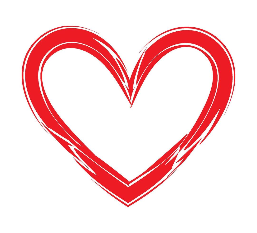 scribbled heart decoration illustration isolated vector