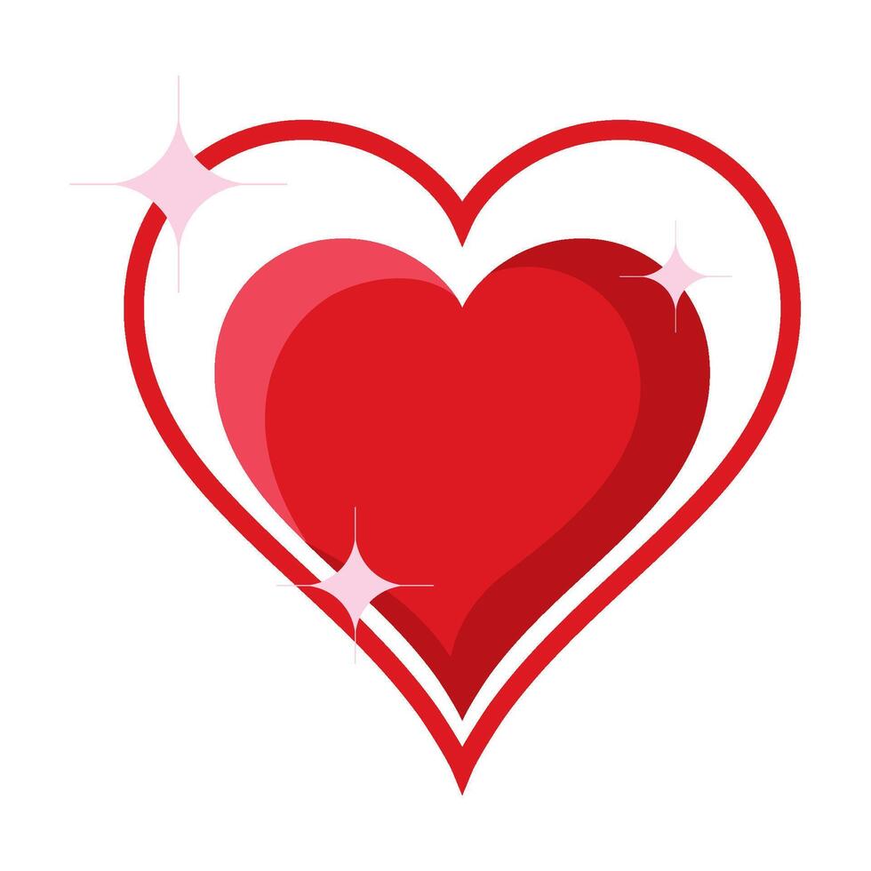 scribbled heart feeling illustration isolated vector