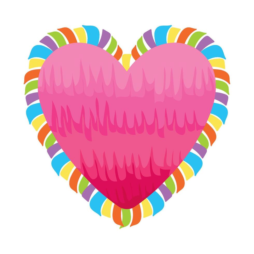 mexico pinata heart illustration isolated vector