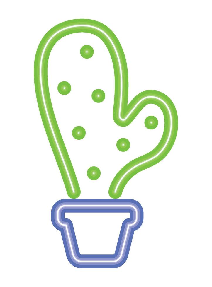 mexico neon cactus illustration isolated vector