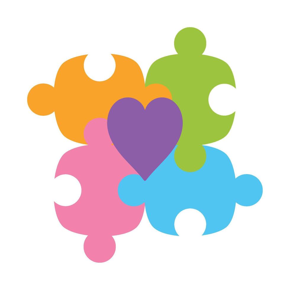 autism puzzles design illustration isoalted vector