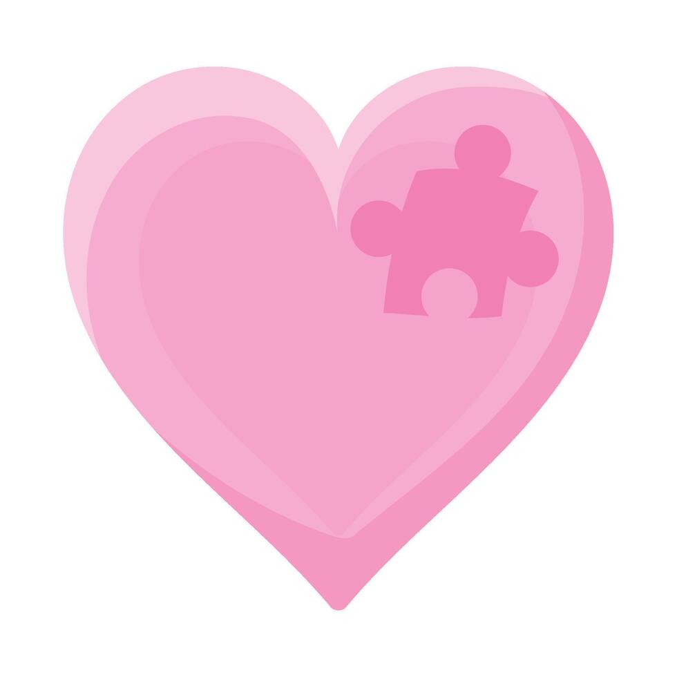autism heart puzzle isolated design vector