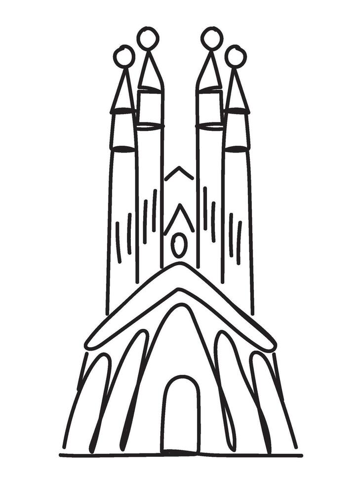 basilica of the holy family sketch illustration vector
