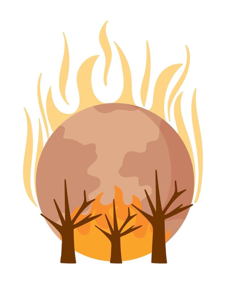 global warming damage illustration isolated vector