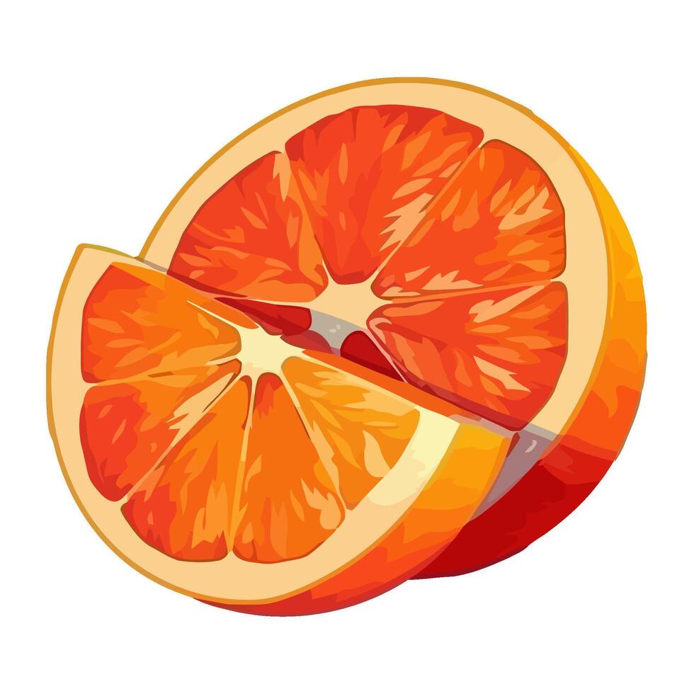 Juicy orange slice, fresh and healthy meal icon isolated vector