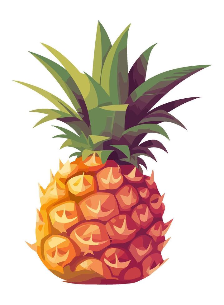 Ripe pineapple tropical freshness and sweetness icon isolated vector