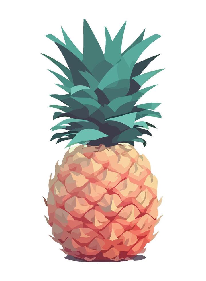 Ripe pineapple, fresh taste of summer icon isolated vector