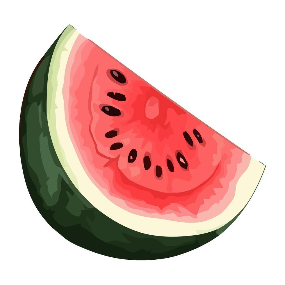 Juicy watermelon slice, refreshment snack icon isolated vector