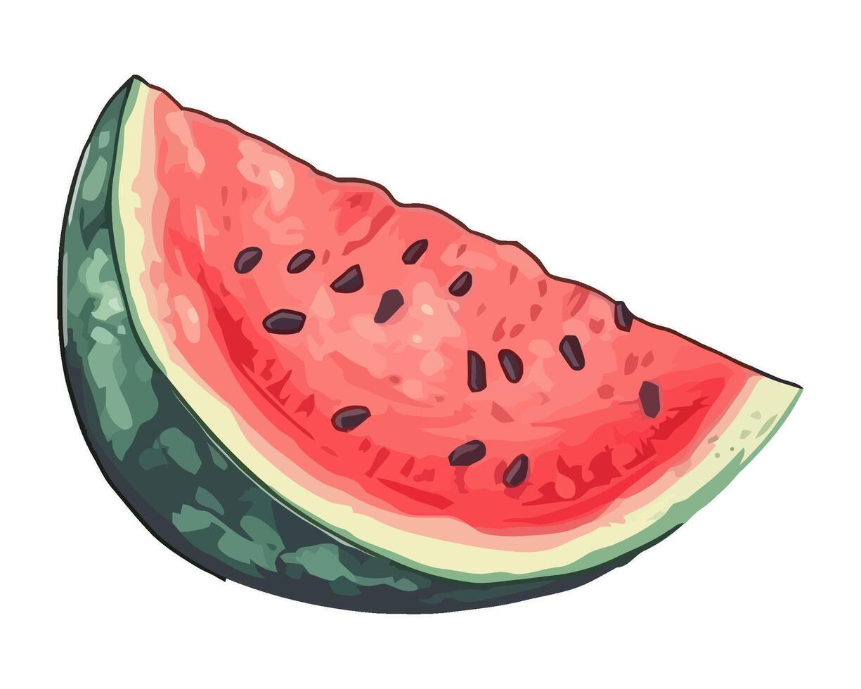 Juicy watermelon slice fruit icon isolated vector