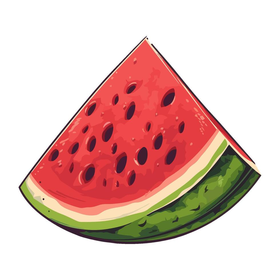 Juicy watermelon slice isolated icon vector