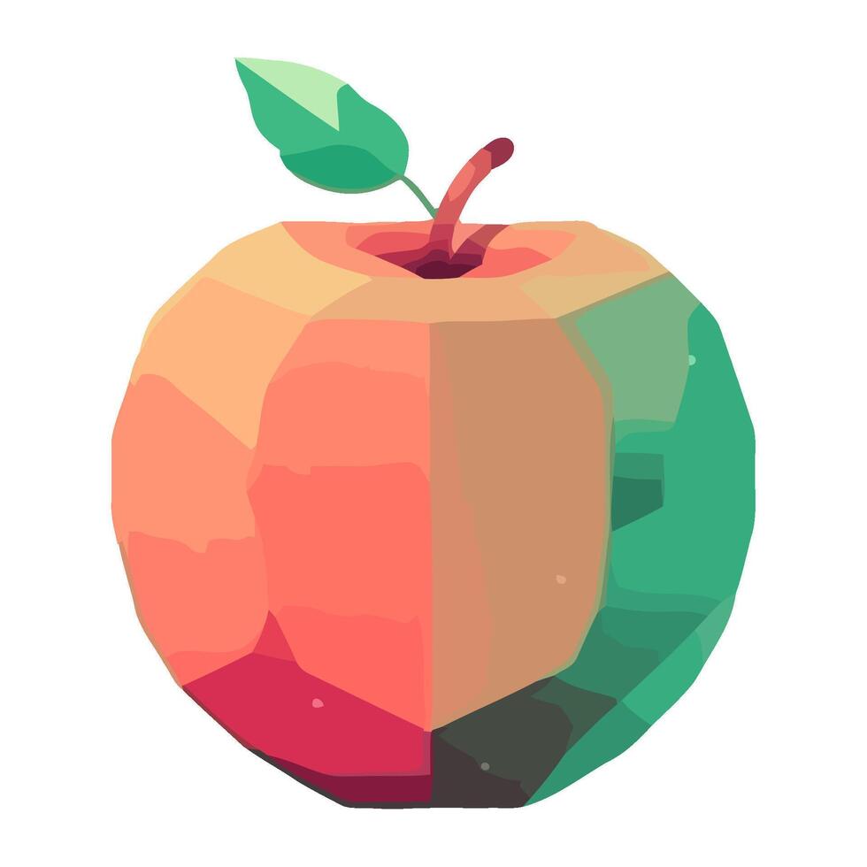 Juicy apple fruit abstract style icon isolated vector