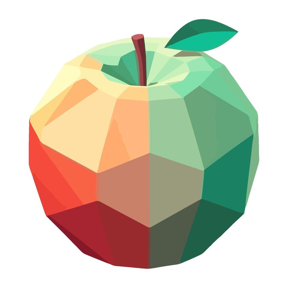 Ripe fruit Apple in abstract design icon isolated vector