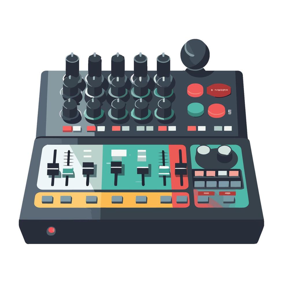 Electric sound mixer control knob illustration icon isolated vector