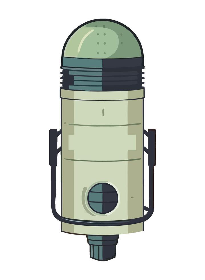 Metallic vintage microphone icon icon isolated vector